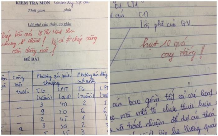 Loạt ảnh lời phê vào bài kiểm tra 'bá đạo trên từng hạt gạo' của giảng viên Học viện Tài chính