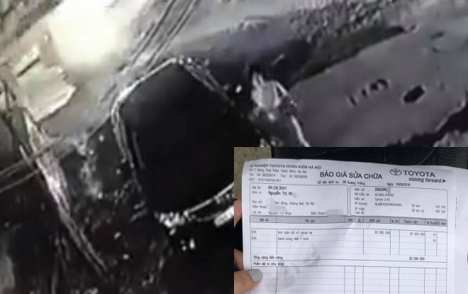 Công an trích xuất camera truy tìm người phụ nữ ăn mặc sang chảnh lén cào xước xe ô tô Camry trong đêm tối