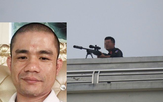 Cận cảnh hiện trường cảnh sát dùng súng bắn tỉa bao vây đối tượng có 'hàng nóng' cố thủ trong nhà ở Nghệ An