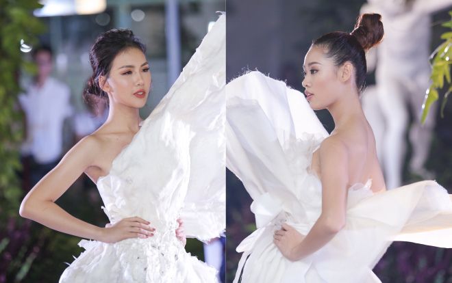 Diện váy che hết tầm nhìn, Khánh Vân-Quỳnh Hoa vẫn thể hiện trình catwalk cực đỉnh