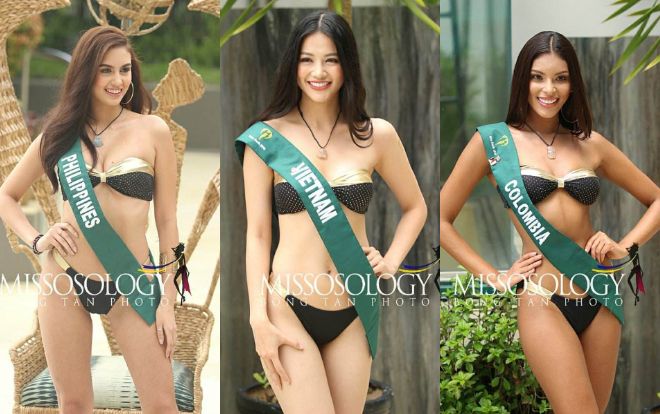 Phương Khánh diện áo tắm khoe hình thể 'bỏng mắt', lấn át dàn thí sinh thừa cân của Hoa hậu Trái đất 2018