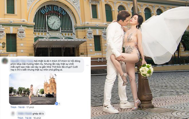 Diện đồ hở hang chụp ảnh cưới giữa phố, Sĩ Thanh nhận 'mưa gạch đá' từ cộng đồng mạng