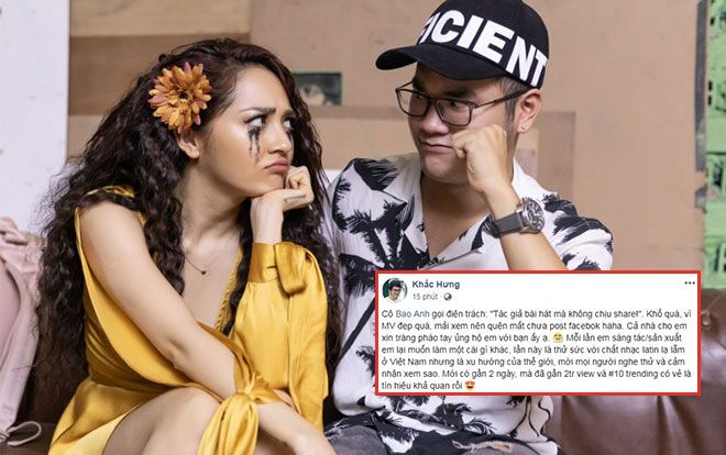 Bị Bảo Anh trách vì không share MV, phản ứng của Khắc Hưng khiến cư dân mạng… ngơ ngác
