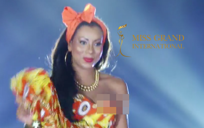 Miss Grand International 2018: Người đẹp Guadeloupe gặp sự cố lộ ngực ngay trên sân khấu