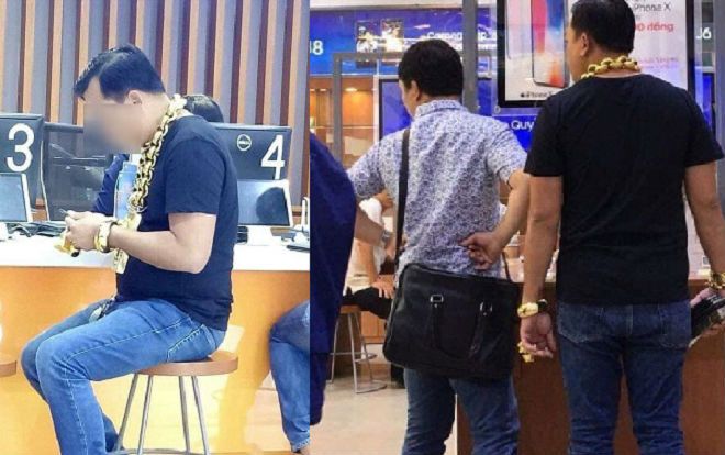 Đã tìm ra danh tính đại gia Sài Gòn đeo vòng vàng cỡ 'khủng' xuất hiện tại cửa hàng điện thoại khiến nhiều người tròn mắt