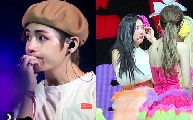Cùng trong một ngày, cả V(BTS) và Joy (Red Velvet) đều khóc nức nở trên sân khấu vì…