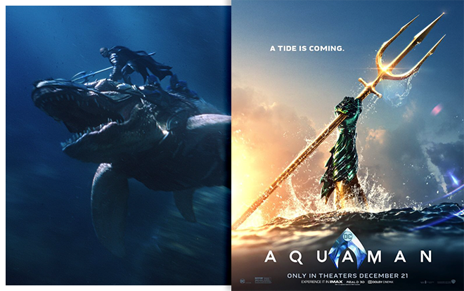 ‘Aquaman’ tung hình ảnh mới: Cá mập đầu búa và khủng long đại dương làm thú cưỡi cho người đáy biển