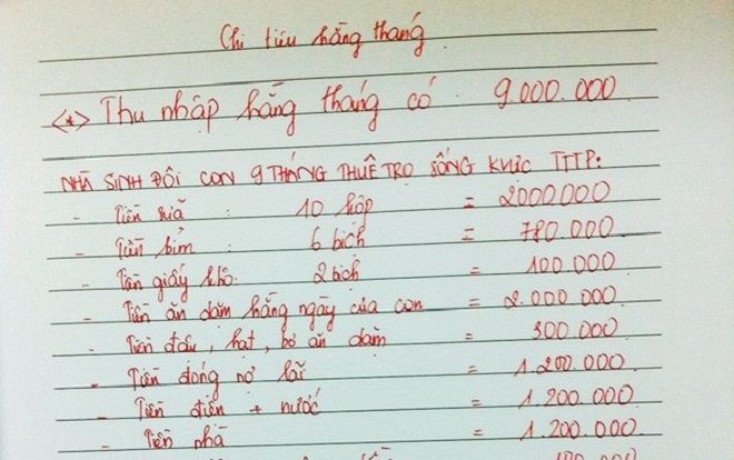 'Team bỉm sữa' nể phục người mẹ trẻ thu nhập 9 triệu tiêu hết hơn 10 triệu vì lý do đặc biệt này!