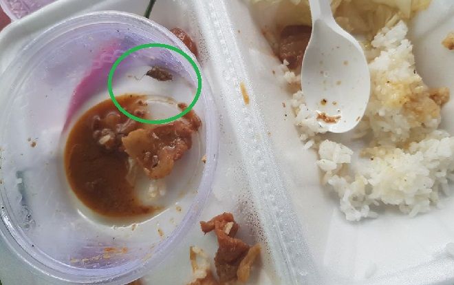 Hoang mang phát hiện con gián còng queo dưới đáy hộp thịt kho khi đã ăn hết suất cơm, cô gái còn bị dân mạng 'troll' tới bến