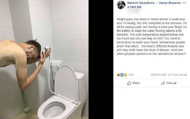 Cười ngất với trải nghiệm tắm gội của chàng Tây ‘ngố’ ở Việt Nam: 'Tôi cố thử ở 2 nơi và tất cả đều dùng chung kiểu vòi hoa sen như thế'