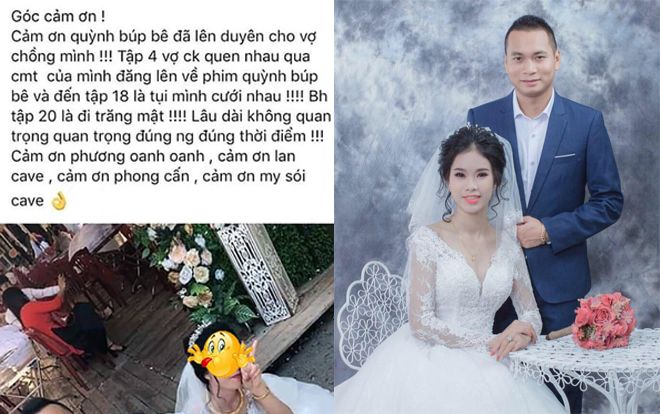 Cặp đôi lên mạng cảm ơn ‘Quỳnh búp bê’ se duyên chuyện tình: Tập 4 quen, tập 18 làm đám cưới