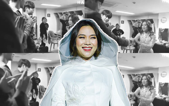 Clip: Nhóm nhạc Hàn Quốc 'tay bắt mặt mừng' khi gặp Mỹ Tâm tại concert First Love