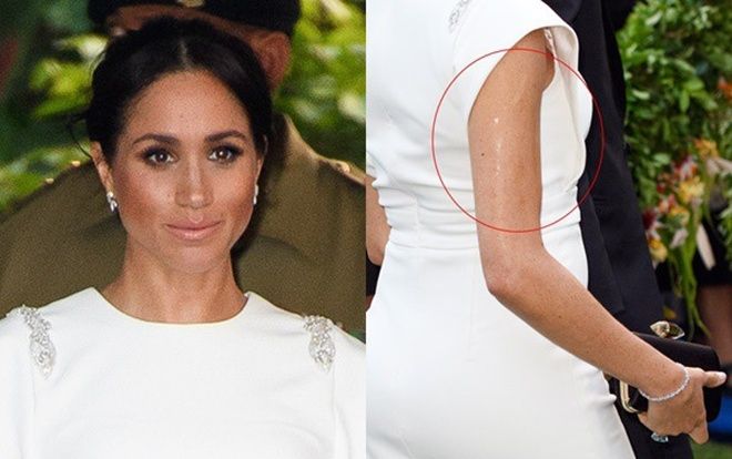 Meghan bị soi cánh tay bóng nhẫy như bôi mỡ, thực chất đây là lý do khiến ai cũng bất ngờ