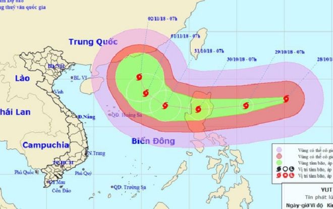 Siêu bão Yutu giật trên cấp 17 xuất hiện gần Biển Đông