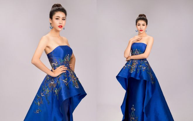 Á hậu Ngọc Huyền đụng váy Miss Grand 2015 ngay trong bộ ảnh công bố là đại diện Việt tại Miss Model of The World 2018
