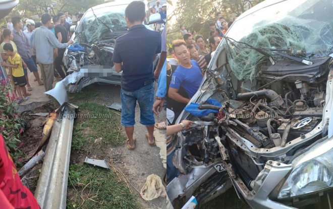 Xe Innova đâm xuyên hộ lan bên đường, bé trai 3 tuổi tử vong, nhiều người bị thương mắc kẹt bên trong