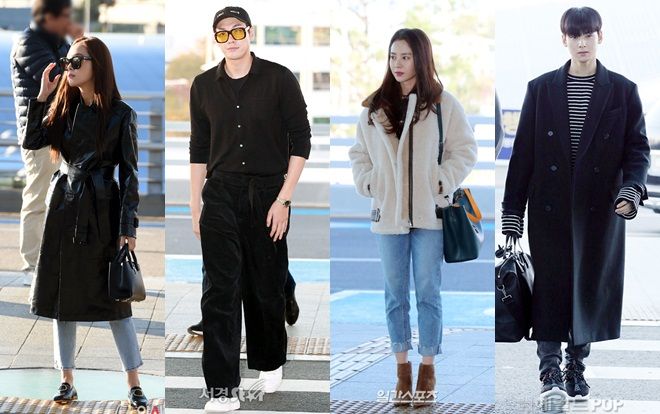 Ảnh sân bay 31/10: Kim Young Hwang, Cha Eun Woo cùng Jessica và Song Ji Hyo khoe chân dài miên man