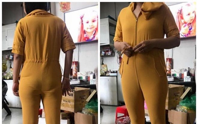 Lại chuyện dở khóc dở cười khi mua hàng online: Từ Jumpsuit vàng quý phái thành bộ đồ thợ lặn nhăn nhúm xấu xí