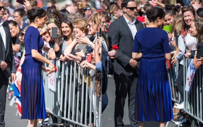 Công nương Meghan Markle gây shock khi khoe vòng 3 với váy xuyên thấu trước công chúng