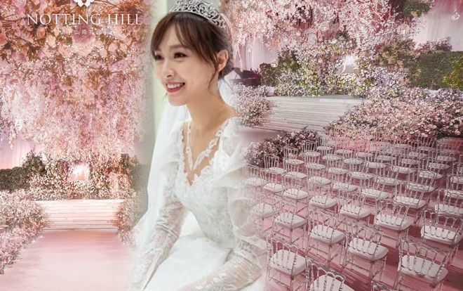 Lộ ảnh thử váy cưới và cận cảnh lễ đường xa hoa, đẹp như cổ tích của Đường Yên - La Tấn