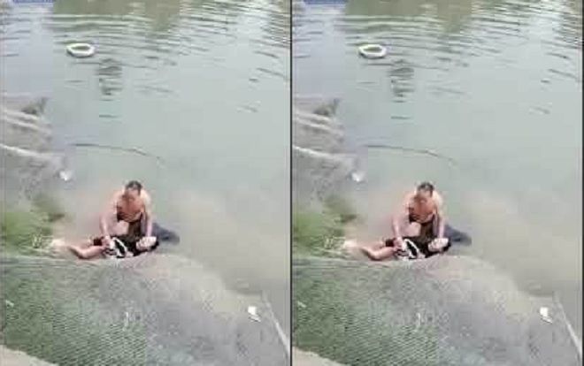 Cụ ông ghì chặt thiếu nữ dưới nước vì lý do khiến nhiều người cảm kích