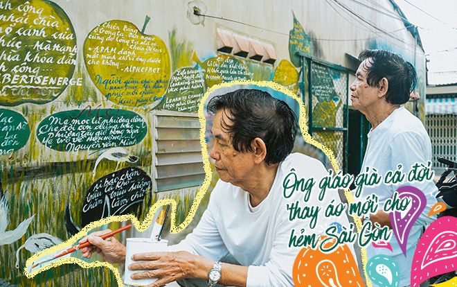Thầy giáo cả đời miệt mài tô điểm cho những con hẻm Sài Gòn: 'Chú chỉ sợ một ngày không còn đủ sức cầm cọ nữa'