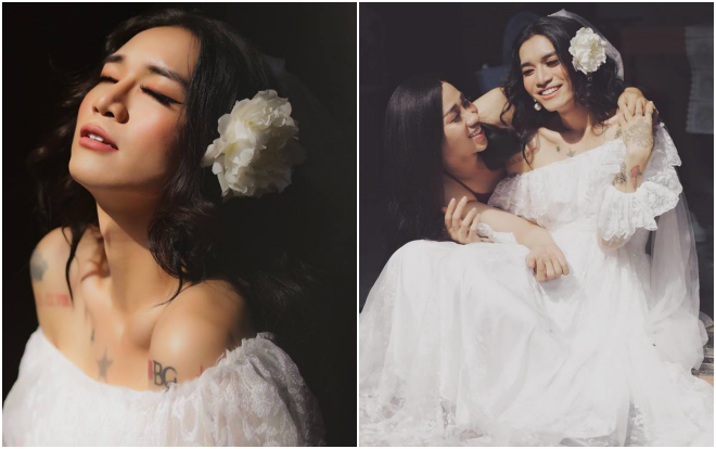 BB Trần diện váy cô dâu trong bộ ảnh cưới 'kiêu sa' cùng Hải Triều, rộ nghi vấn chuẩn bị đi 'bắt chồng'?