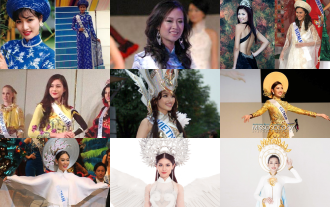 Những bộ quốc phục Việt Nam đầu tiên cho đến nay tại Miss International, được bao nhiêu lần 'cách tân' và nổi bật?
