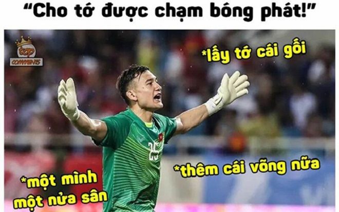 Chết cười với loạt ảnh chế khoảnh khắc thủ môn Lâm Tây 'không có gì để bắt' lại còn bị máy quay 'bơ đẹp' trong trận gặp tuyển Lào