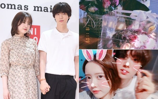 Không chỉ chúc sinh nhật tuổi 34 của Goo Hye Sun, Ahn Jae Hyun còn ngọt ngào tặng hoa hồng và bánh kem