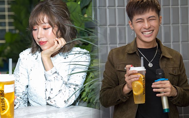 Min thần thái sang chảnh, Gin Tuấn Kiệt cười tít mắt khi đi uống trà