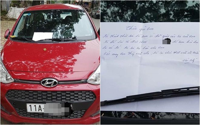 Phát hiện chiếc ô tô đỗ bên đường có vết xước nhưng chủ nhân không thể nổi nóng chỉ vì một mẩu giấy siêu cute