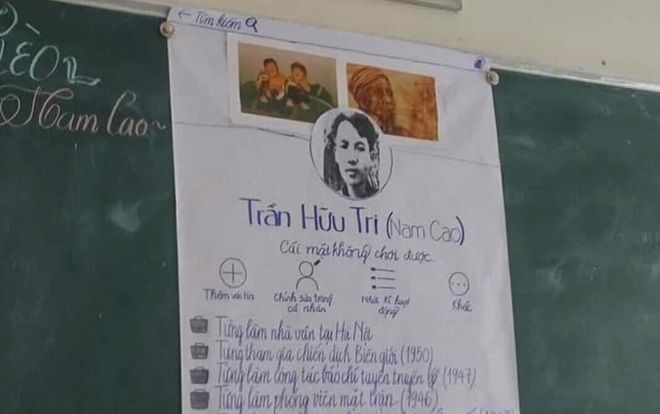 Học văn thời 4.0: Tóm tắt tiểu sư nhà văn Nam Cao bằng 'Facebook giấy' rồi treo trên bảng