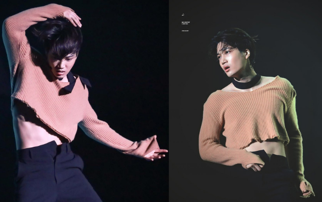 Cơ bụng săn chắc của Kai (EXO) lấp ló dưới áo crop top làm fan 'chảy máu mũi'