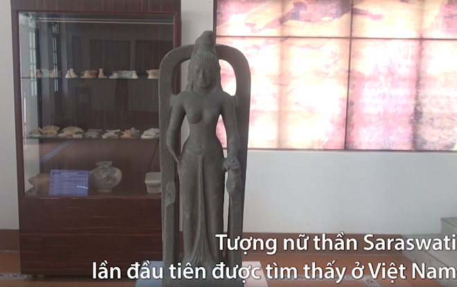 Trưng bày tượng nữ thần Saraswati đầu tiên được tìm thấy ở Việt Nam