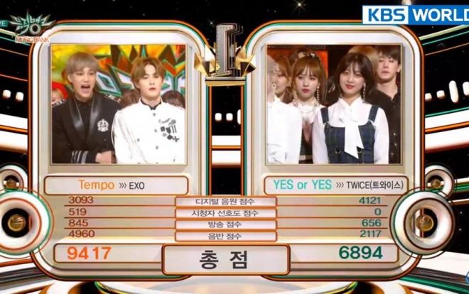 Khoảnh khắc fan Kpop share nhiều nhất hôm nay: EXO 'đánh gục' TWICE tại 'Music Bank'