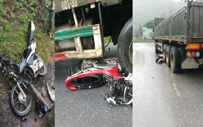 Xe container đột ngột mất lái tông liên hoàn 4 xe máy khiến 6 người thương vong