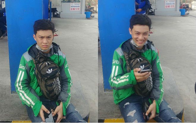 Xảy ra va chạm khiến ô tô hư hỏng đầu xe nhưng biểu cảm của tài xế Grab mới là điều khiến dân tình quan tâm