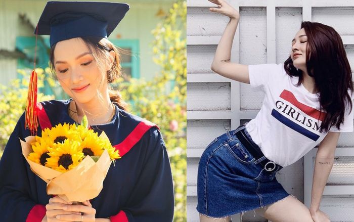 Hương Giang gây tò mò khi hóa sinh viên tốt nghiệp, Bảo Anh tạo dáng say mê xong tự mình than… mỏi
