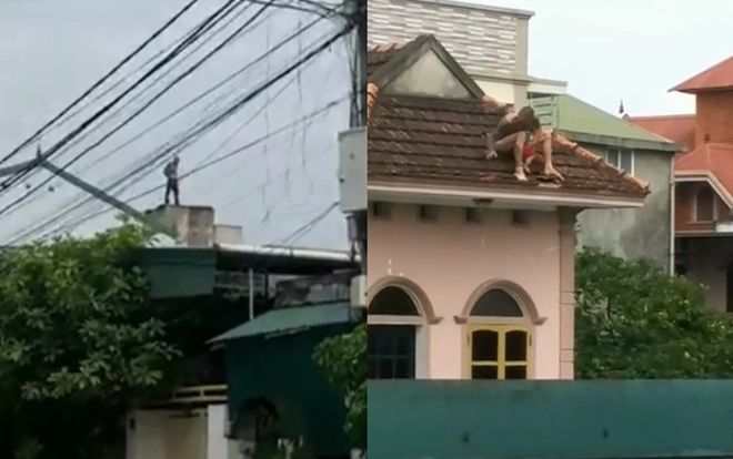 Xuất hiện 'Chí Phèo' ôm cháu bé hơn 1 tuổi thả từ mái nhà 2 tầng xuống đất còn liên tục la hét 'muốn làm người lương thiện'