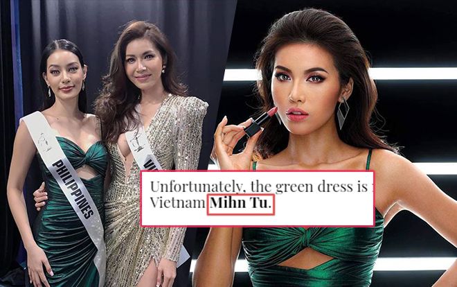 Truyền thông Philippines viết sai tên Minh Tú dù khen ngợi Miss Vietnam cho 'đối thủ' mượn váy