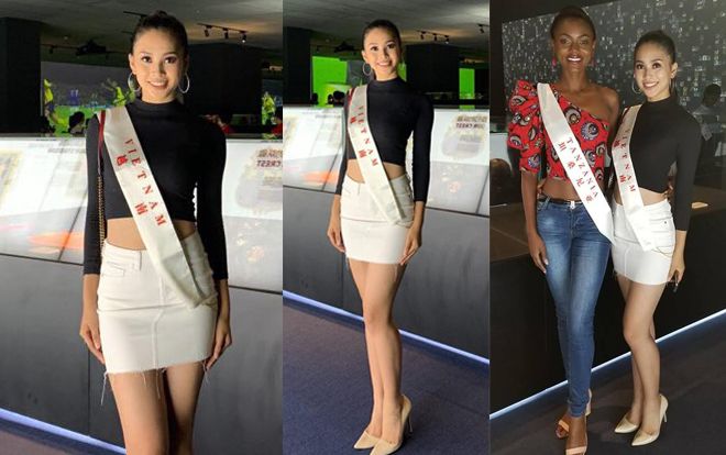 Tiểu Vy lại gây sốt khi mặc váy ngắn khoe trọn chân thon đẹp 'phát hờn'