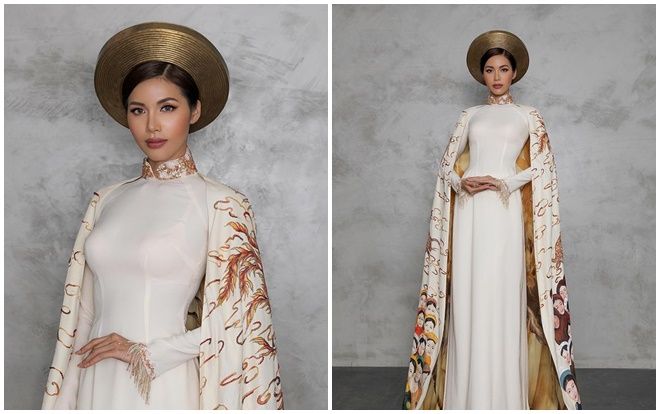 Minh Tú lựa chọn áo dài mang đậm văn hóa ‘con rồng cháu tiên’ đến Miss Supranational 2018