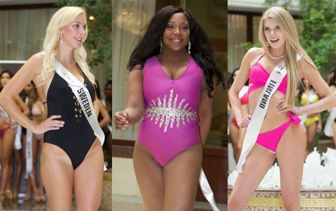 Đối thủ Minh Tú lộ cả vết quần bơi, body thừa mỡ tại phần thi áo tắm Miss Supranational