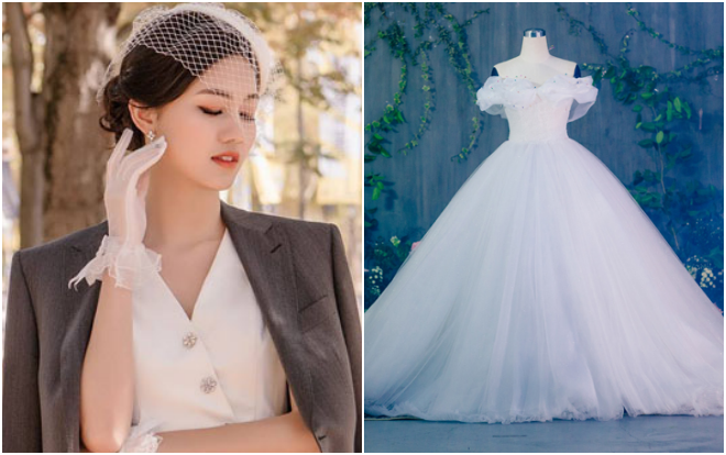Hé lộ chiếc váy cưới lọ lem 'Cinderella' đính kết 10.000 viên ngọc trai của Á hậu Thanh Tú trong hôn lễ