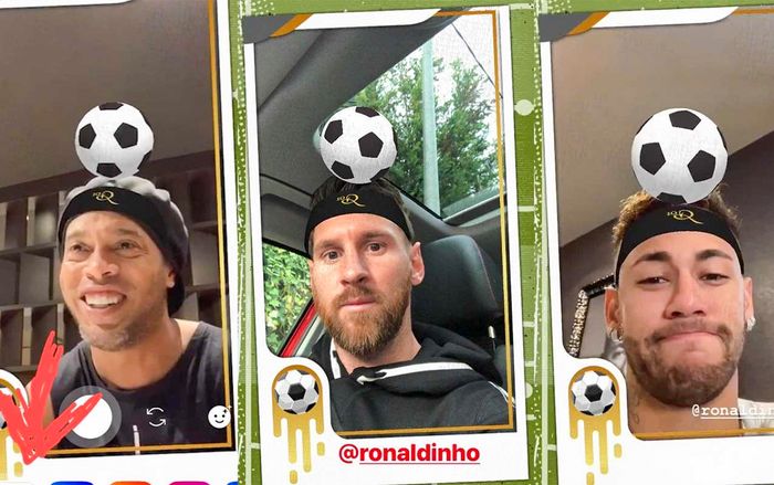 Messi, Neymar đang bận hoá thân thành huyền thoại Ronaldinho trên Instagram với filter cực độc đáo này