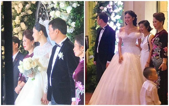 Á hậu Thanh Tú mặc váy cưới đẹp cực phẩm trong lễ cưới với CEO điển trai