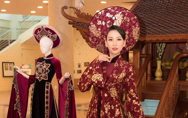 Áo dài nhung - gấm mang đậm hồn Việt lên ngôi mùa thu đông 2018