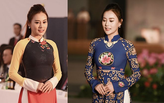 Quỳnh Búp Bê duyên dáng trình diễn áo dài tại Hàn Quốc