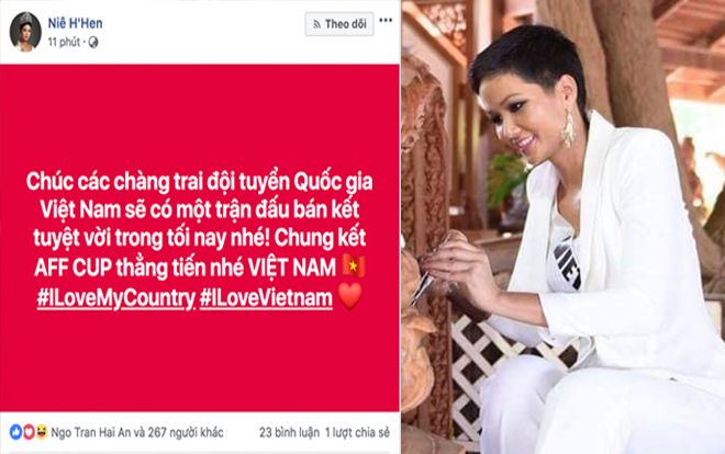 'Chinh chiến' phương xa, H'Hen Niê vẫn không quên gửi lời chúc đến U23 ở quê nhà